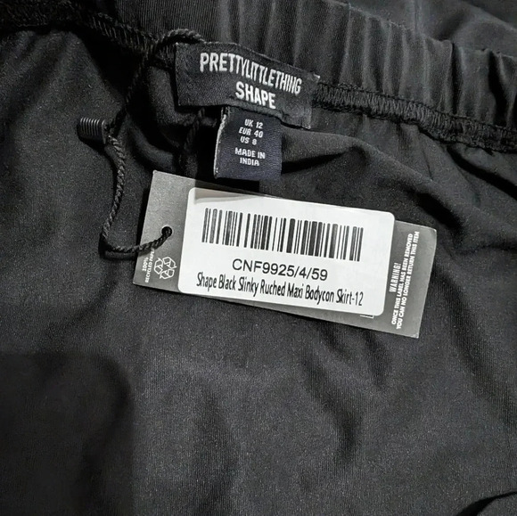 Moving Sale! 💘 PLT Shape Black Slinky Ruched Maxi Bodycon Skirt - Picture 8 of 8